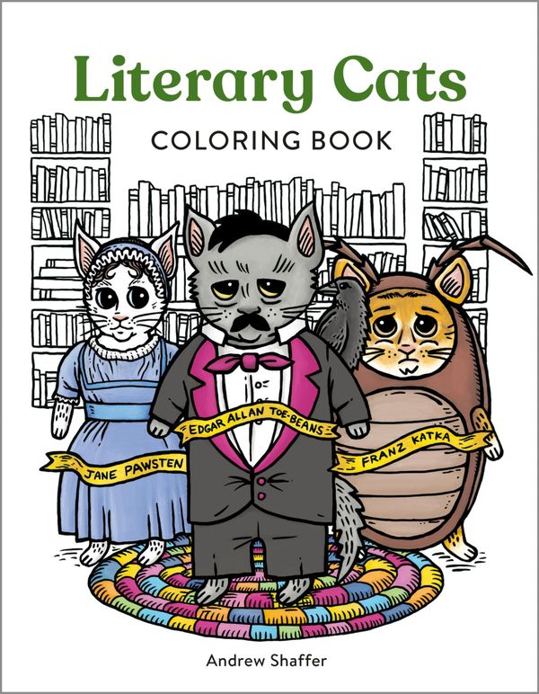 Literary Cats Coloring Book Book Cover